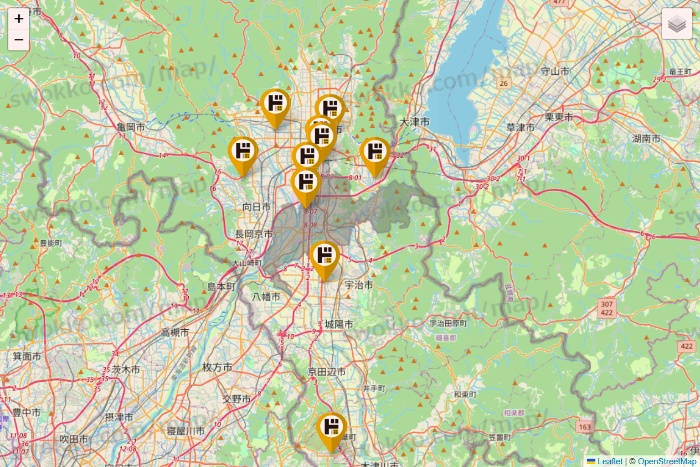 京都府のドン・キホーテの店舗地図
