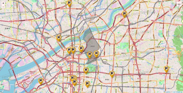 大阪府のドン・キホーテの店舗地図