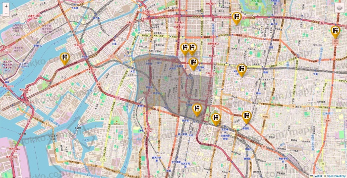 大阪府のドン・キホーテの店舗地図