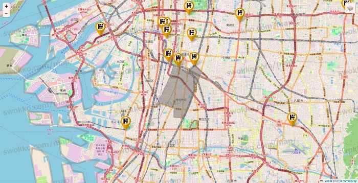 大阪府のドン・キホーテの店舗地図