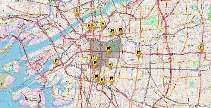 大阪府のドン・キホーテの店舗地図