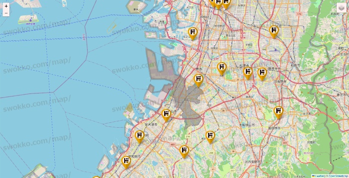大阪府のドン・キホーテの店舗地図
