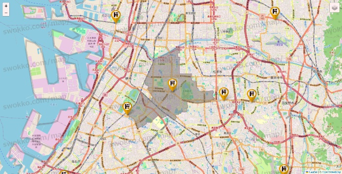 大阪府のドン・キホーテの店舗地図