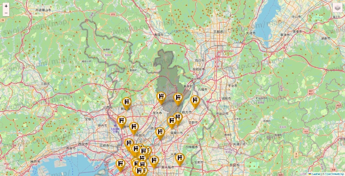 大阪府のドン・キホーテの店舗地図