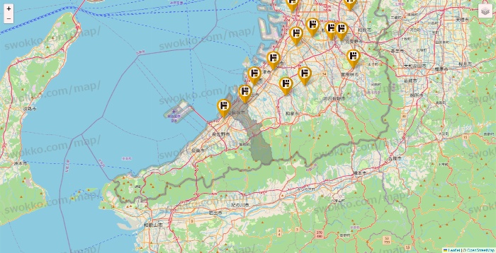 大阪府のドン・キホーテの店舗地図