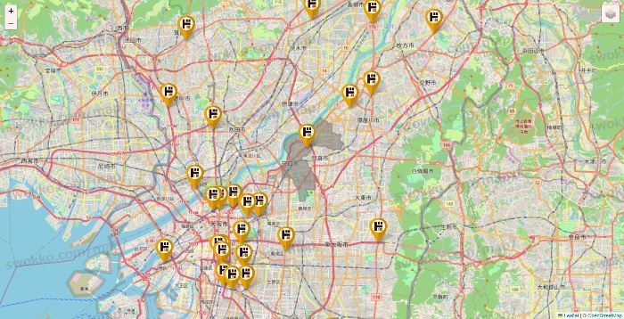 大阪府のドン・キホーテの店舗地図