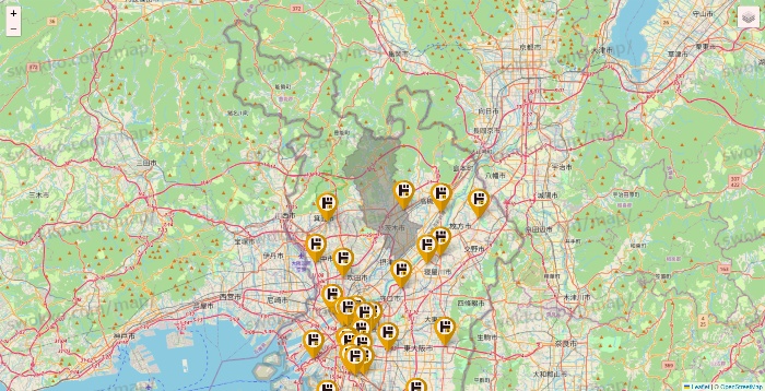 大阪府のドン・キホーテの店舗地図