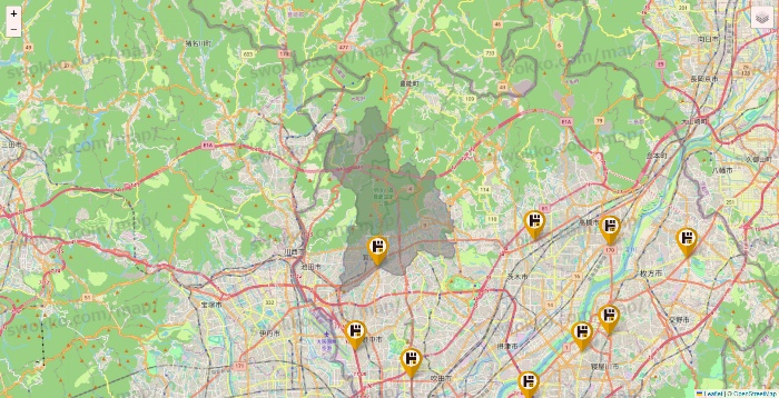 大阪府のドン・キホーテの店舗地図