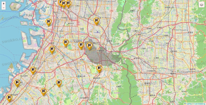 大阪府のドン・キホーテの店舗地図