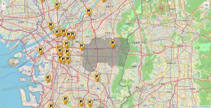 大阪府のドン・キホーテの店舗地図