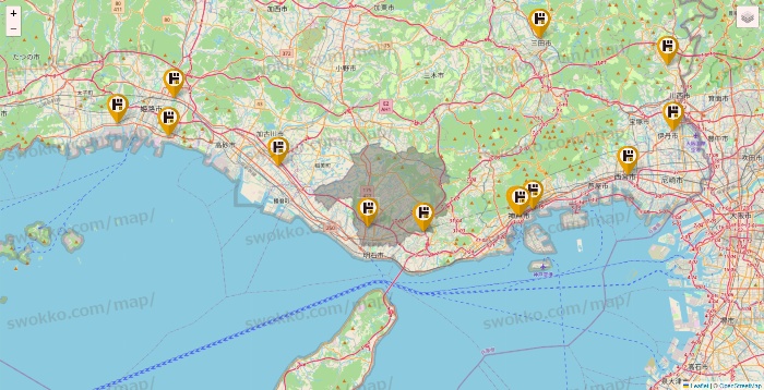 兵庫県のドン・キホーテの店舗地図