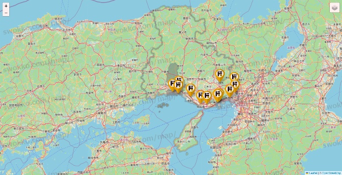 兵庫県のドン・キホーテの店舗地図