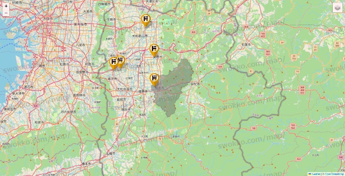 奈良県のドン・キホーテの店舗地図