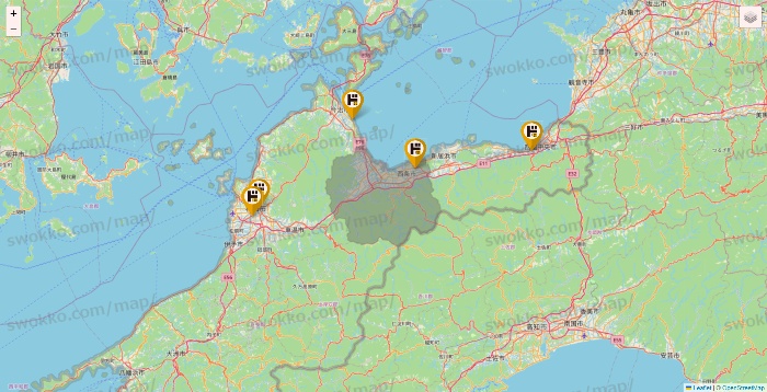 愛媛県のドン・キホーテの店舗地図