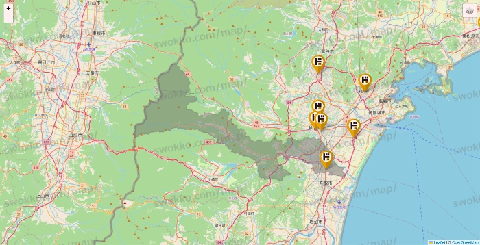 宮城県のドン・キホーテの店舗地図