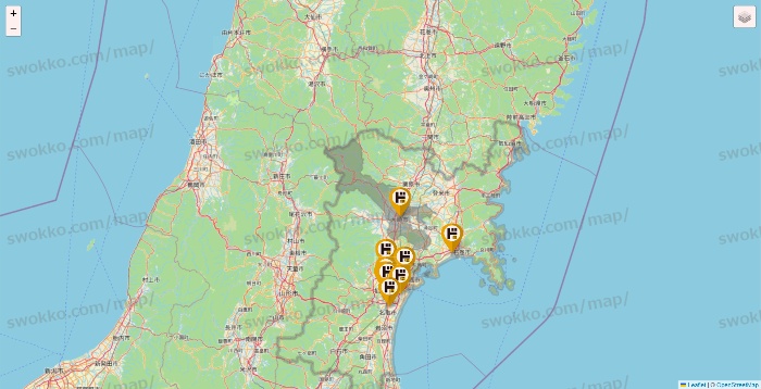 宮城県のドン・キホーテの店舗地図
