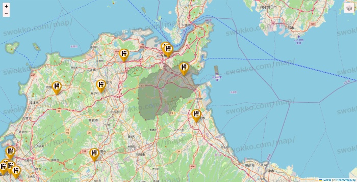 福岡県のドン・キホーテの店舗地図