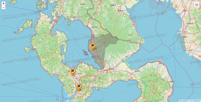 長崎県のドン・キホーテの店舗地図