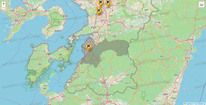 熊本県のドン・キホーテの店舗地図