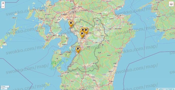 熊本県のドン・キホーテの店舗地図