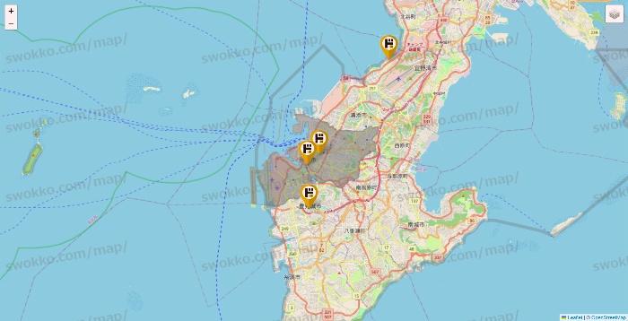 沖縄県のドン・キホーテの店舗地図