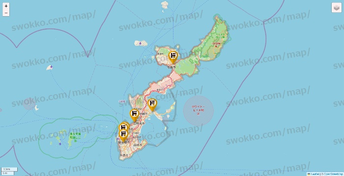 沖縄県のドン・キホーテの店舗地図