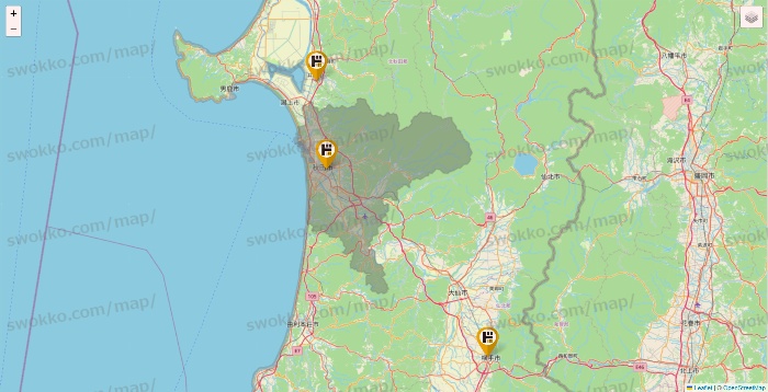秋田県のドン・キホーテの店舗地図