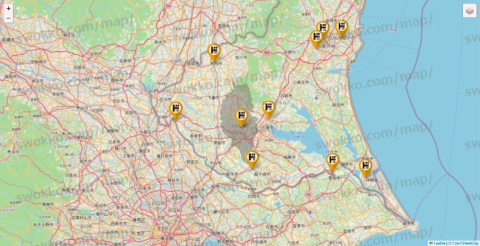 茨城県のドン・キホーテの店舗地図