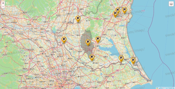 茨城県のドン・キホーテの店舗地図