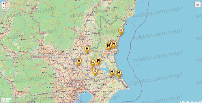 茨城県のドン・キホーテの店舗地図