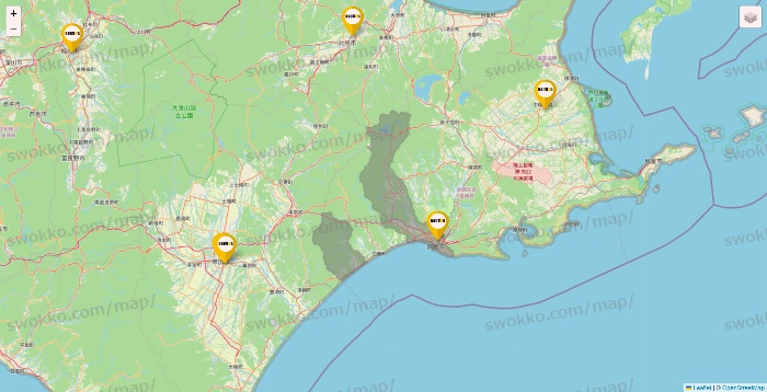 北海道のドトールの店舗地図