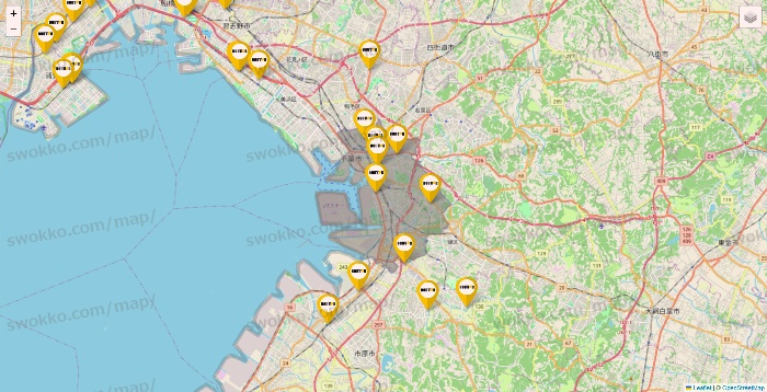 千葉県のドトールの店舗地図