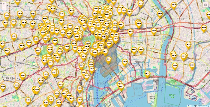 東京都のドトールの店舗地図