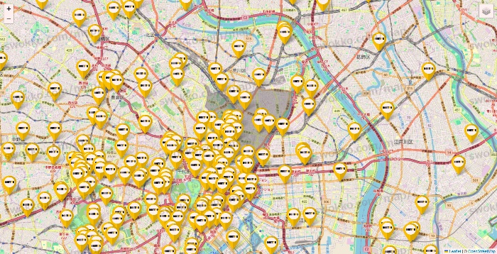 東京都のドトールの店舗地図