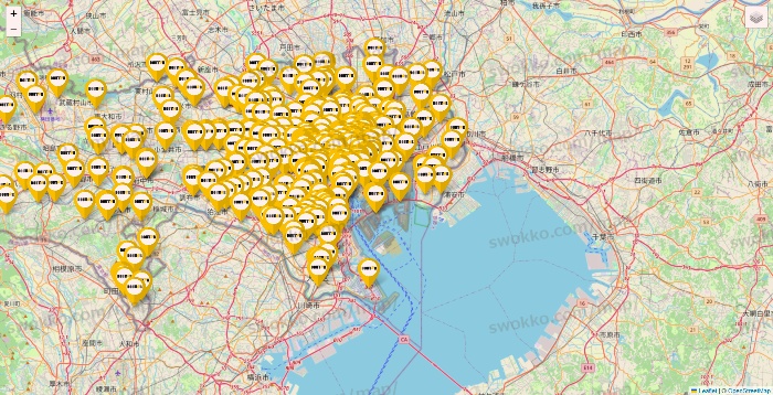 東京都のドトールの店舗地図