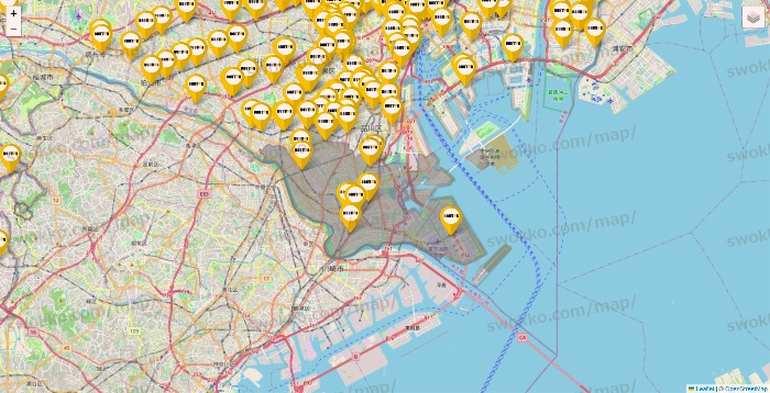 東京都のドトールの店舗地図