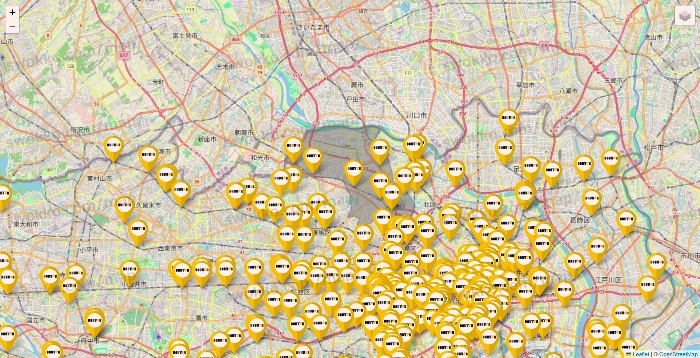東京都のドトールの店舗地図
