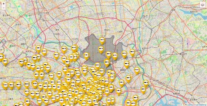東京都のドトールの店舗地図