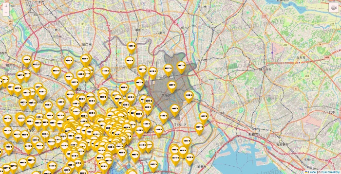 東京都のドトールの店舗地図