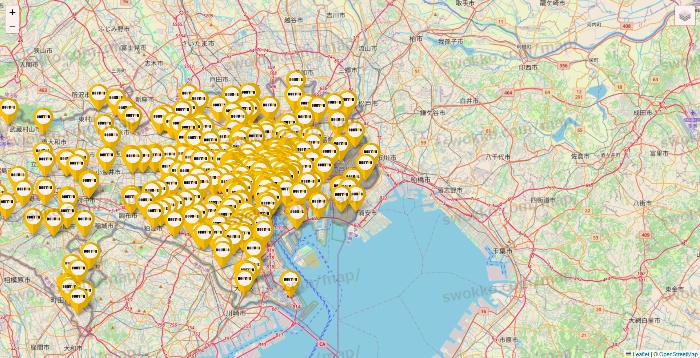 東京都のドトールの店舗地図