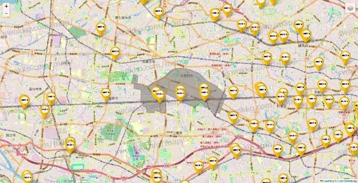 東京都のドトールの店舗地図