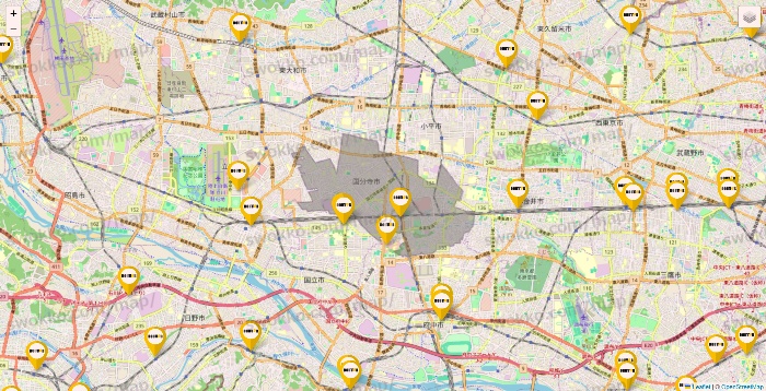 東京都のドトールの店舗地図