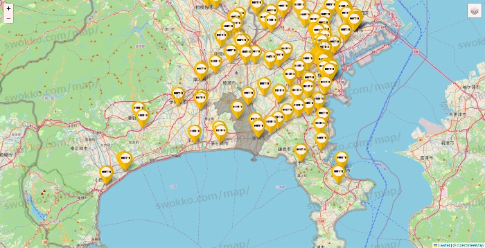 神奈川県のドトールの店舗地図