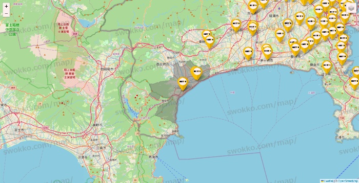 神奈川県のドトールの店舗地図