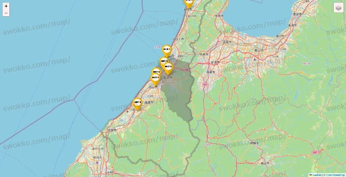石川県のドトールの店舗地図