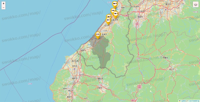 石川県のドトールの店舗地図