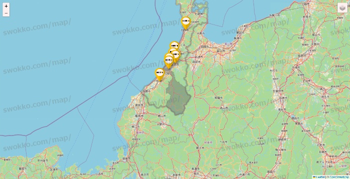 石川県のドトールの店舗地図