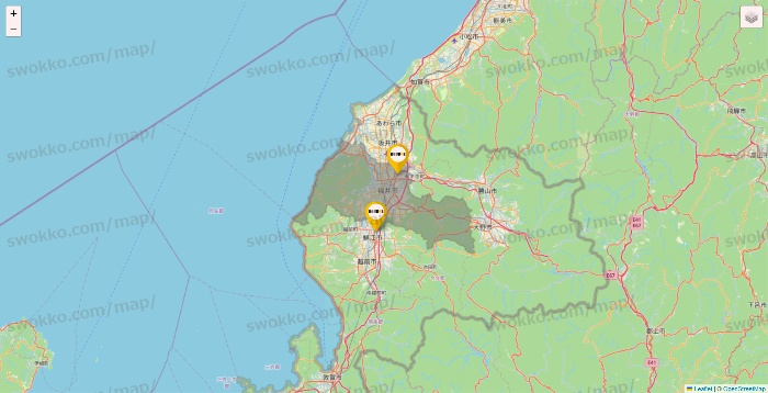 福井県のドトールの店舗地図