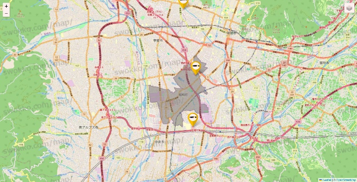 山梨県のドトールの店舗地図