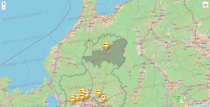 岐阜県のドトールの店舗地図